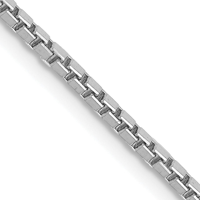 14K White Gold 18 Inch 1.5mm Box With Lobster Clasp Chain Necklace
