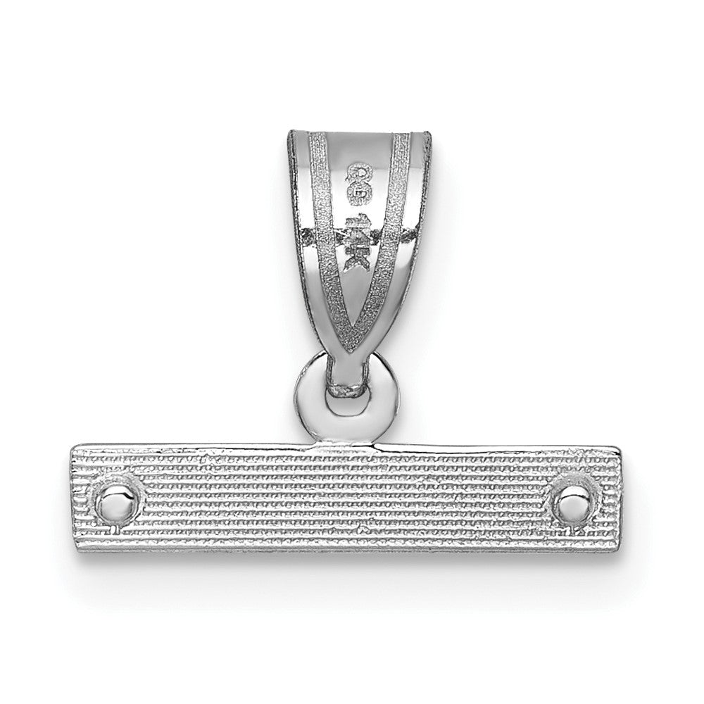 14k White Gold 14kw Large Brushed Diamond Cut Number Top Charm