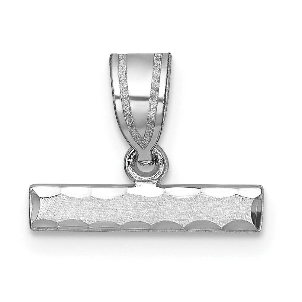 14k White Gold 14kw Large Brushed Diamond Cut Number Top Charm