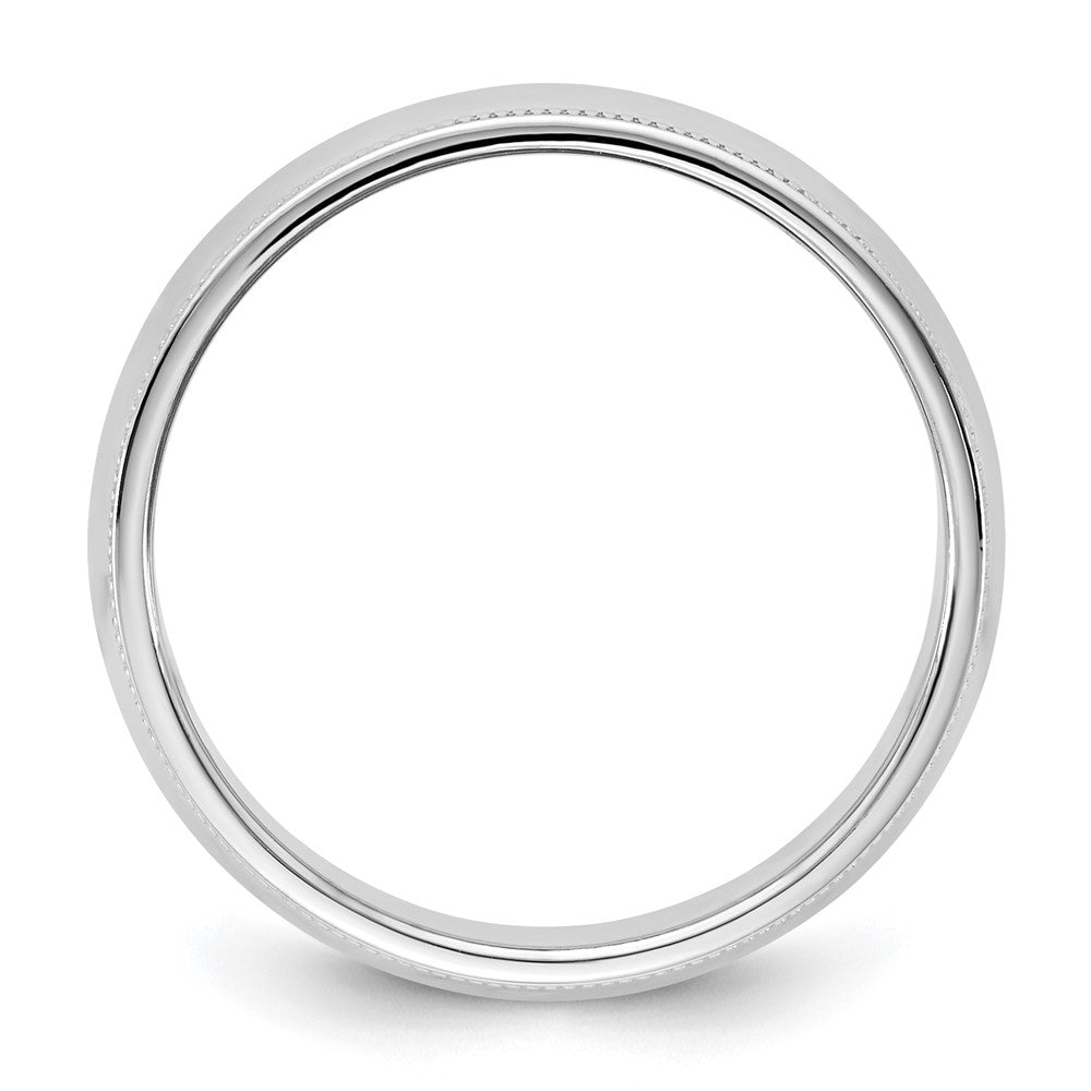10K White Gold 10Kw 6.5mm Milgrain Half Round Band Size 12.5