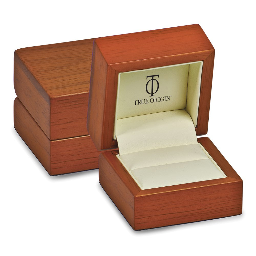 14K White Gold True Origin Men'S 1/5 Carat Lab Grown Diamond Vs D E F Brushed And Polished Band