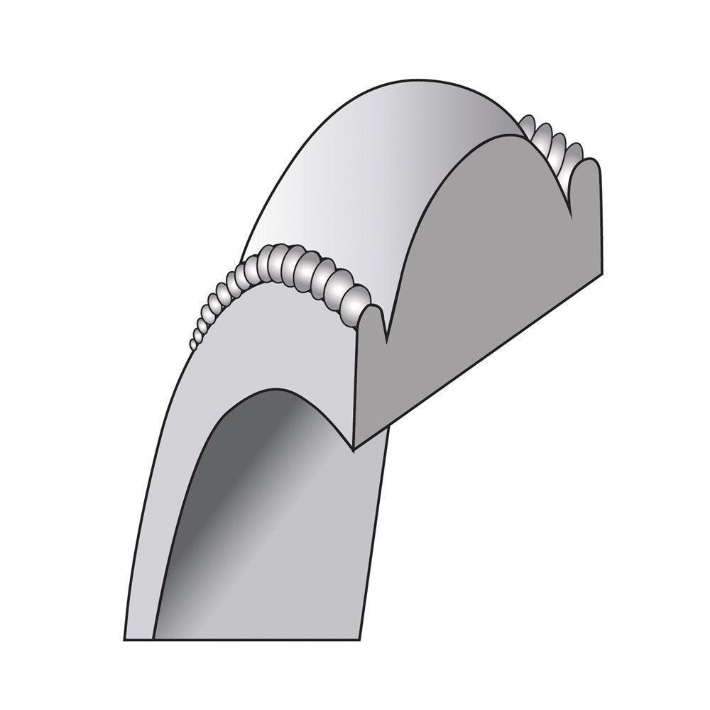 10K White Gold 10Kw 6.5mm Milgrain Half Round Band Size 12.5