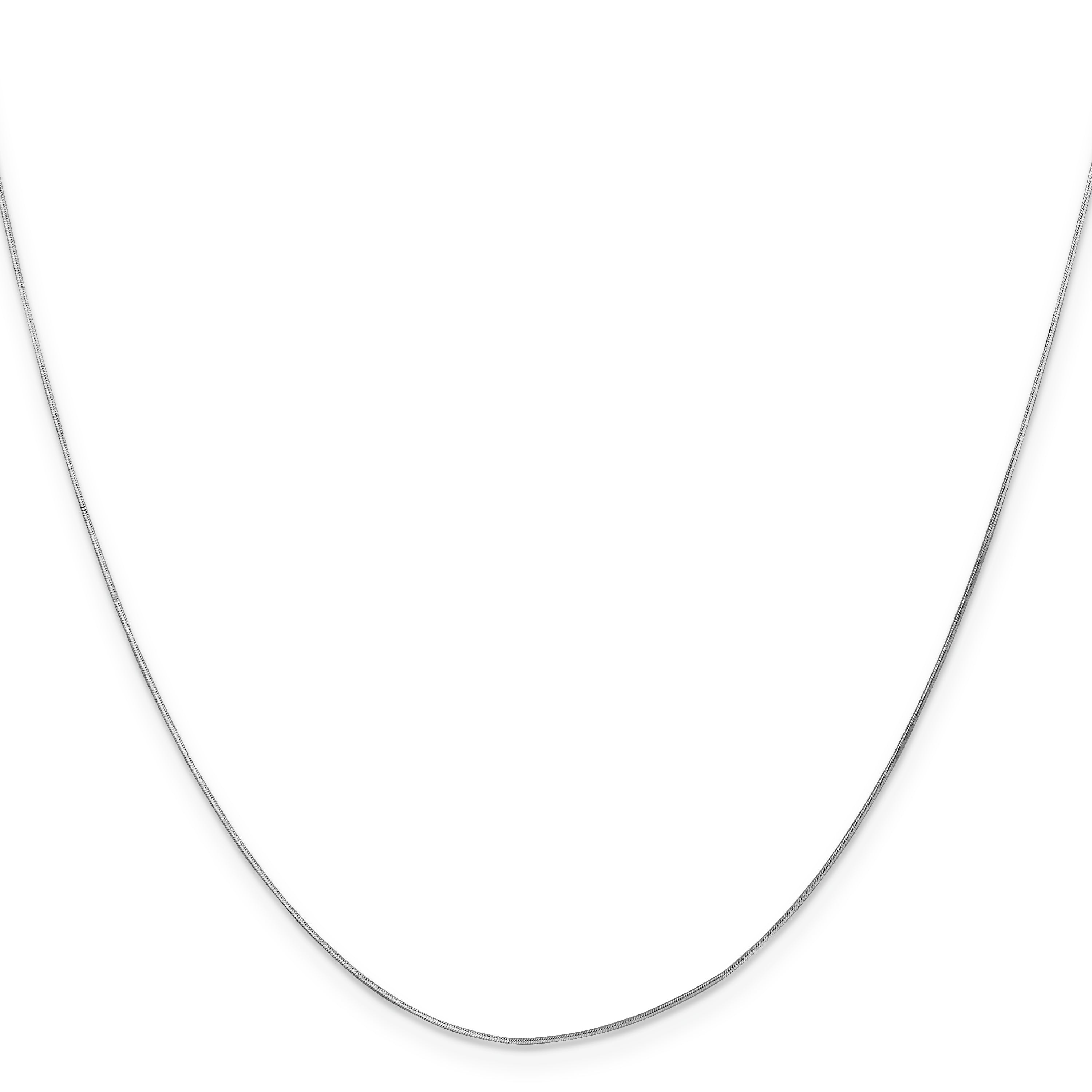 14K White Gold 18 Inch .5mm Octagonal Snake With Lobster Clasp Chain Necklace
