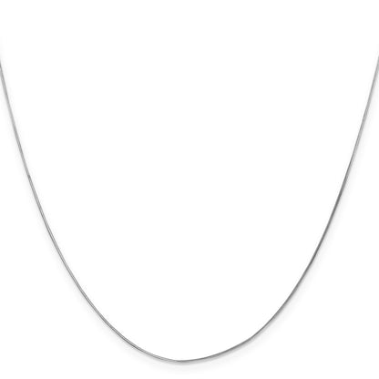 14K White Gold 20 Inch .5mm Octagonal Snake With Lobster Clasp Chain Necklace