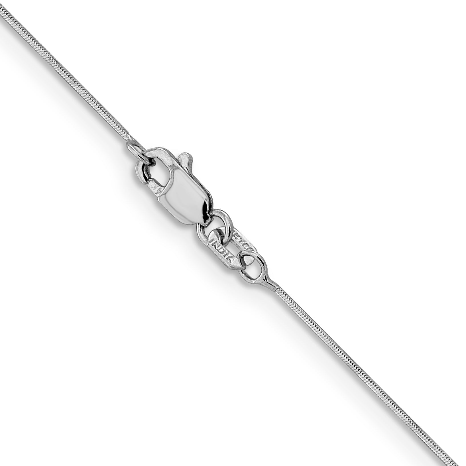 14K White Gold 24 Inch .5mm Octagonal Snake With Lobster Clasp Chain Necklace