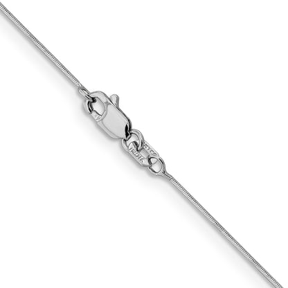 14K White Gold 30 Inch .5mm Octagonal Snake With Lobster Clasp Chain Necklace
