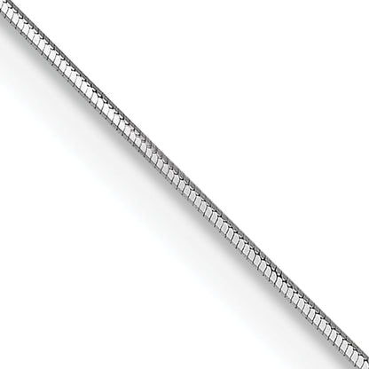 14K White Gold 16 Inch .5mm Octagonal Snake With Lobster Clasp Chain Necklace