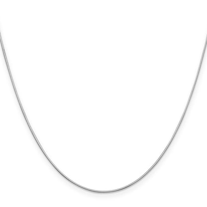 14K White Gold 18 Inch .6mm Octagonal Snake With Lobster Clasp Chain Necklace