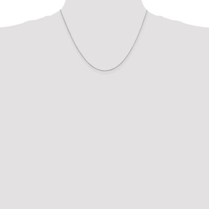 14K White Gold 18 Inch .6mm Octagonal Snake With Lobster Clasp Chain Necklace