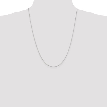 14K White Gold 24 Inch .6mm Octagonal Snake With Lobster Clasp Chain Necklace