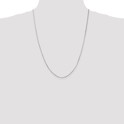 14K White Gold 24 Inch .8mm Octagonal Snake With Lobster Clasp Chain Necklace