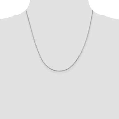 14K White Gold 20 Inch 1mm Octagonal Snake With Lobster Clasp Chain Necklace