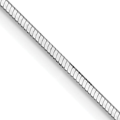 14K White Gold 20 Inch 1mm Octagonal Snake With Lobster Clasp Chain Necklace