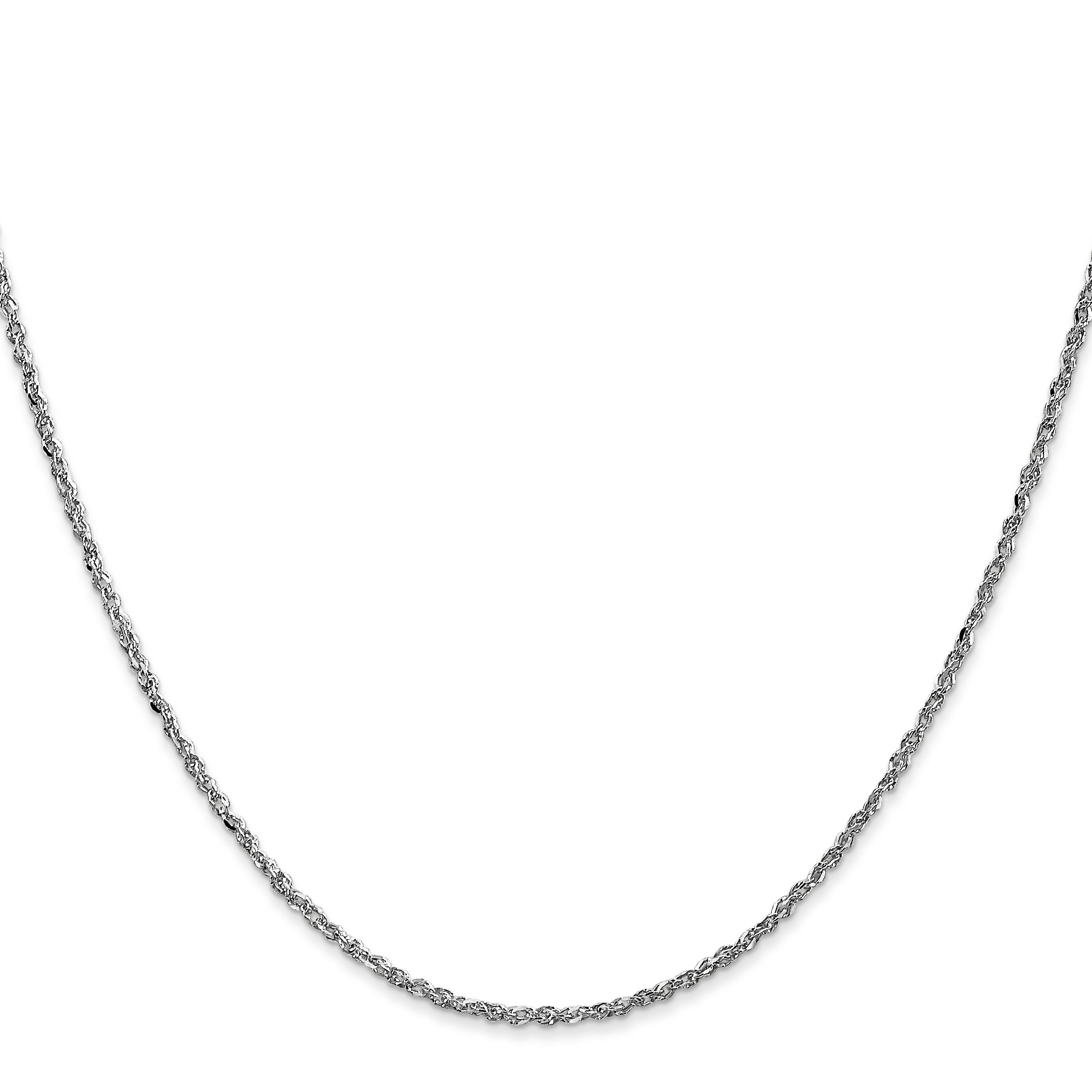 14K White Gold 20 Inch 1.7mm Ropa With Lobster Clasp Chain Necklace