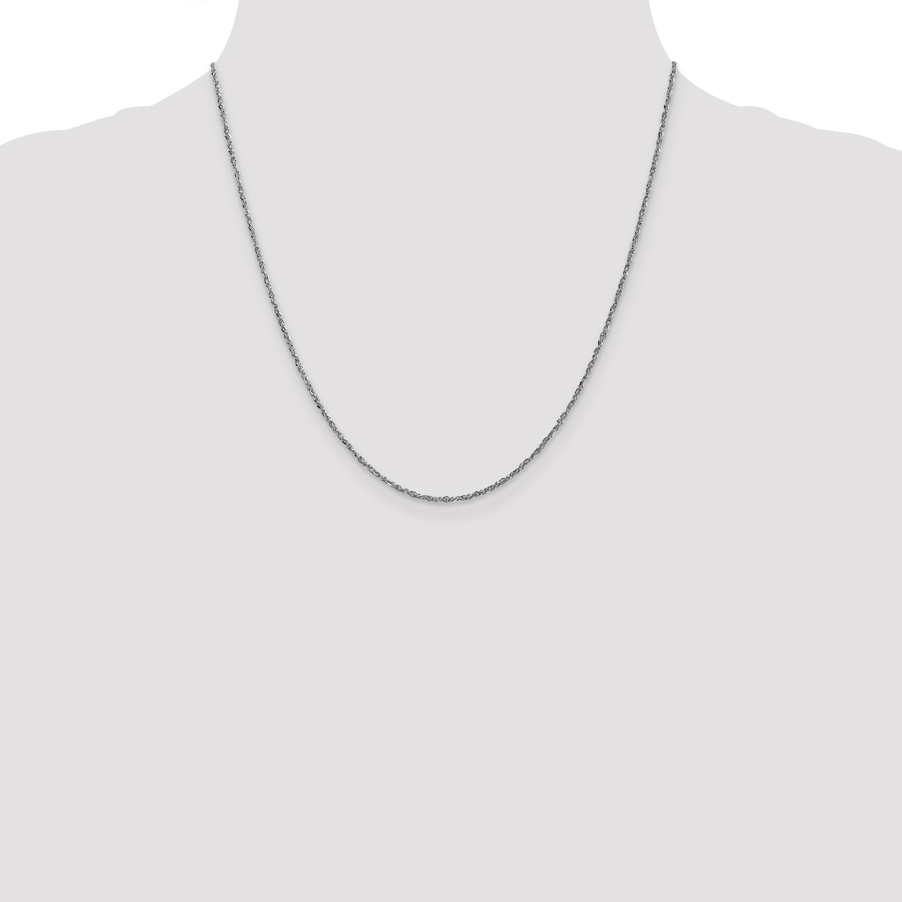 14K White Gold 20 Inch 1.7mm Ropa With Lobster Clasp Chain Necklace