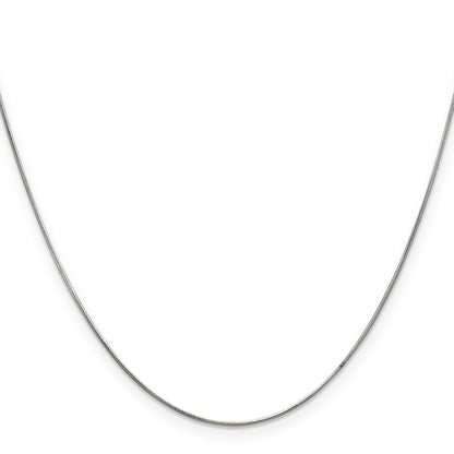 14K White Gold 16 Inch .6mm Round Snake With Lobster Clasp Chain Necklace