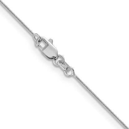 14K White Gold 24 Inch .6mm Round Snake With Lobster Clasp Chain Necklace