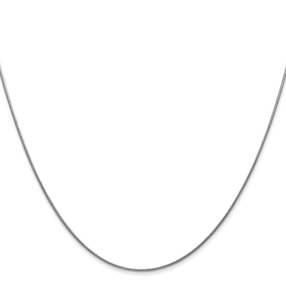 14K White Gold 20 Inch .8mm Round Snake With Lobster Clasp Chain Necklace