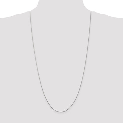 14K White Gold 30 Inch .8mm Round Snake With Lobster Clasp Chain Necklace