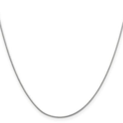 14K White Gold 20 Inch .9mm Round Snake With Lobster Clasp Chain Necklace