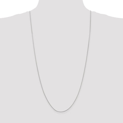 14K White Gold 30 Inch .9mm Round Snake With Lobster Clasp Chain Necklace