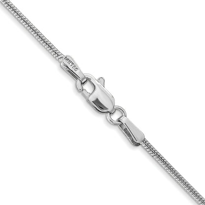 14K White Gold 20 Inch 1.4mm Round Snake Lobster Clasp Chain Necklace