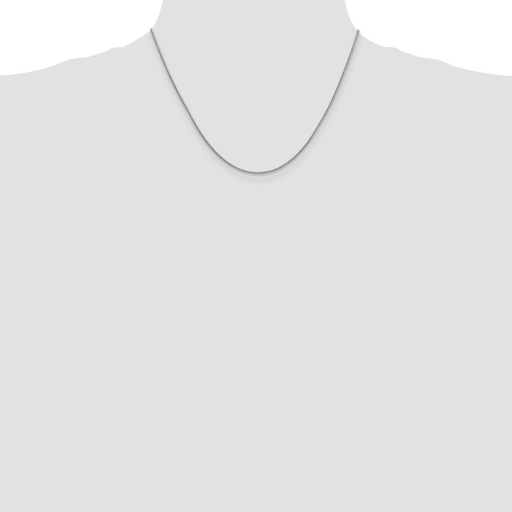 14K White Gold 18 Inch 1.4mm Round Snake Lobster Clasp Chain Necklace