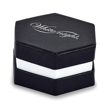 Sterling Silver White Night Rhodium Plated Black Diamond Men'S Band Ring