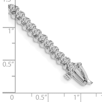 14k White Gold 7/8 Ct. Lab Grown Diamond VS/SI+ G+ Round Tennis Bracelet