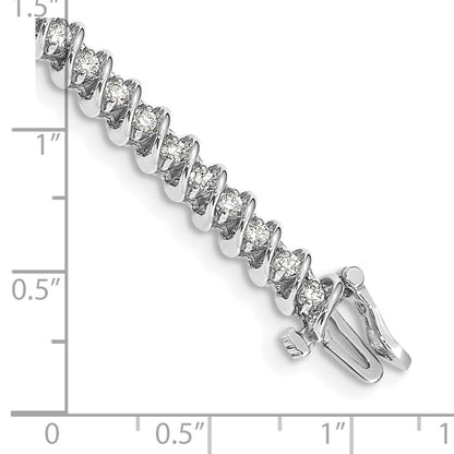 14k White Gold 2 Ct. Lab Grown Diamond VS/SI+ G+ Round Tennis Bracelet
