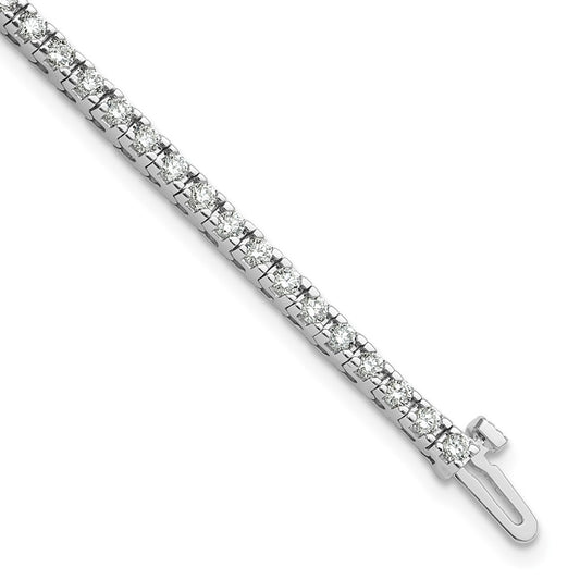 14k White Gold 2 1/6 Ct. Lab Grown Diamond VS/SI+ G+ Round Tennis Bracelet