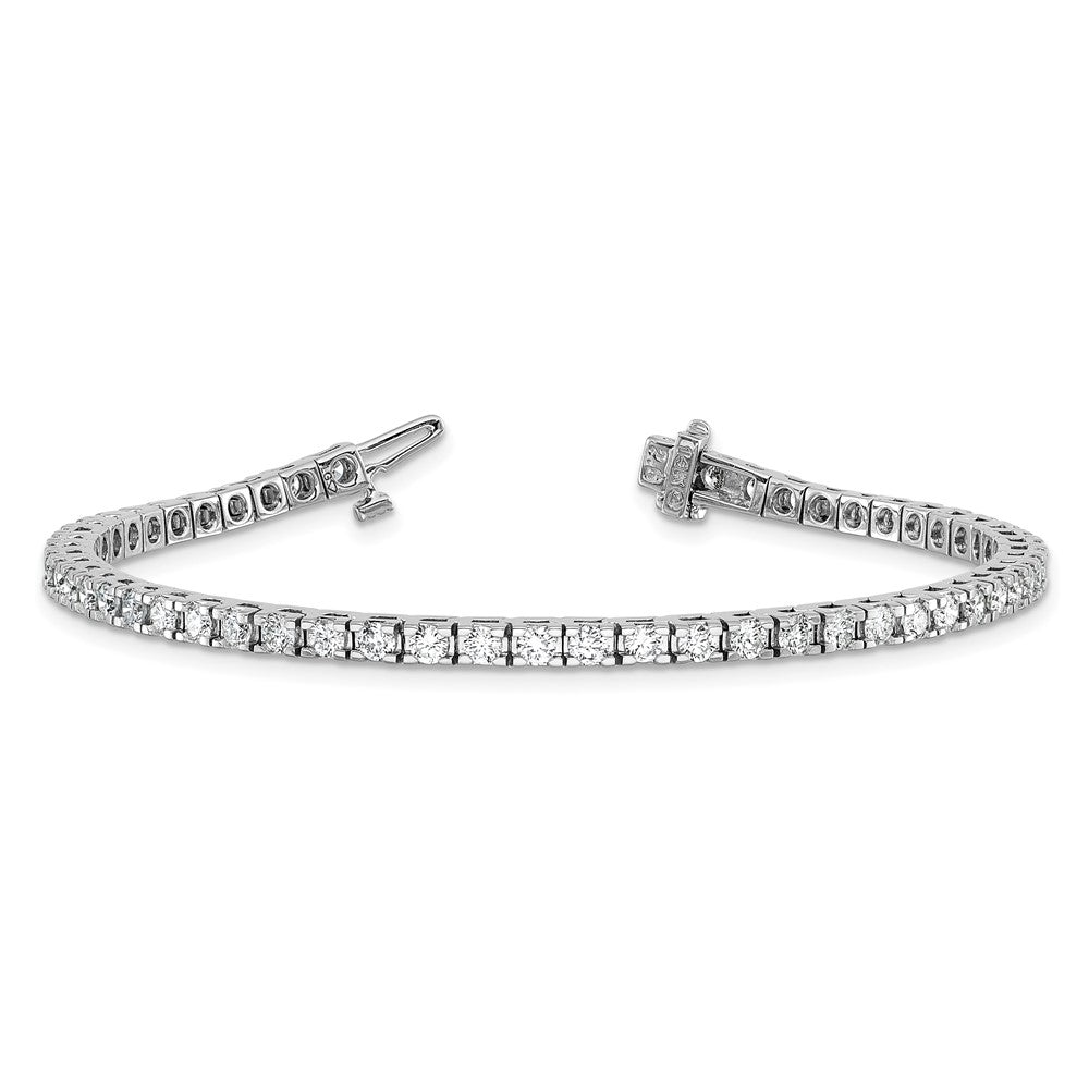 14k White Gold 2 7/8 Ct. Lab Grown Diamond VS/SI+ G+ Round Tennis Bracelet