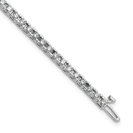 14k White Gold 2 7/8 Ct. Lab Grown Diamond VS/SI+ G+ Round Tennis Bracelet