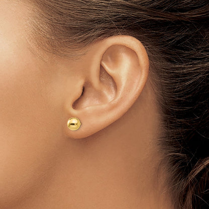 14K Yellow Gold Polished 7mm Ball Post Earrings