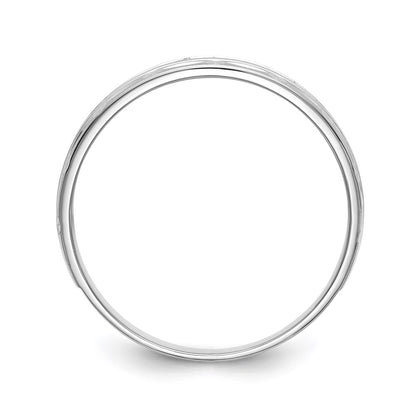 14K White Gold Aa Quality 1/10 Carat Diamond Trio Mens Complete Wedding Band