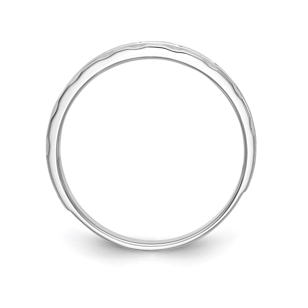 14K White Gold Aa Quality 1/10 Carat Diamond Trio Ladies Complete Wedding Band