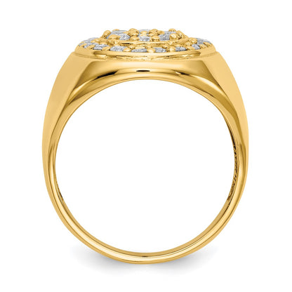 14K Yellow Gold AA Real Diamond men's ring