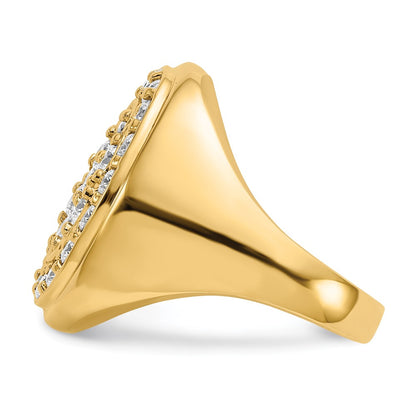 14K Yellow Gold AA Real Diamond men's ring