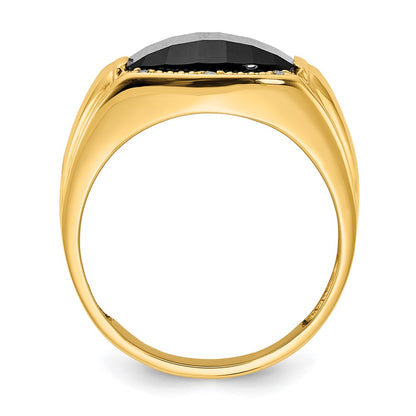 14K Yellow Gold Vs Diamond Men'S Ring