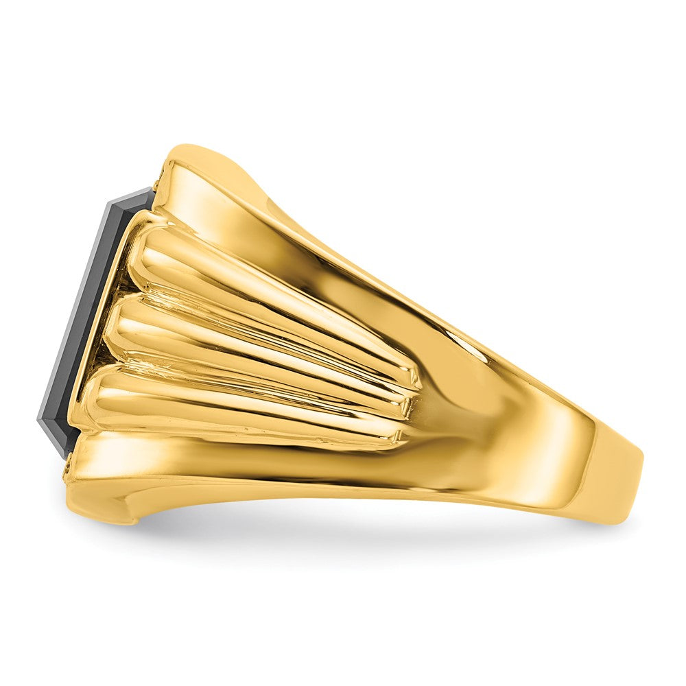 14K Yellow Gold Vs Diamond Men'S Ring