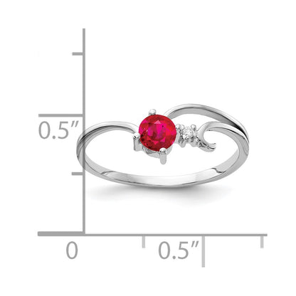 14k White Gold 4mm Ruby VS Real Diamond ring