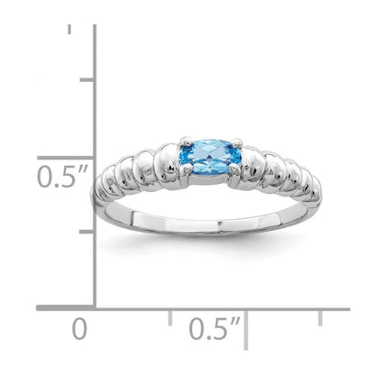 14k White Gold Blue Topaz Ring