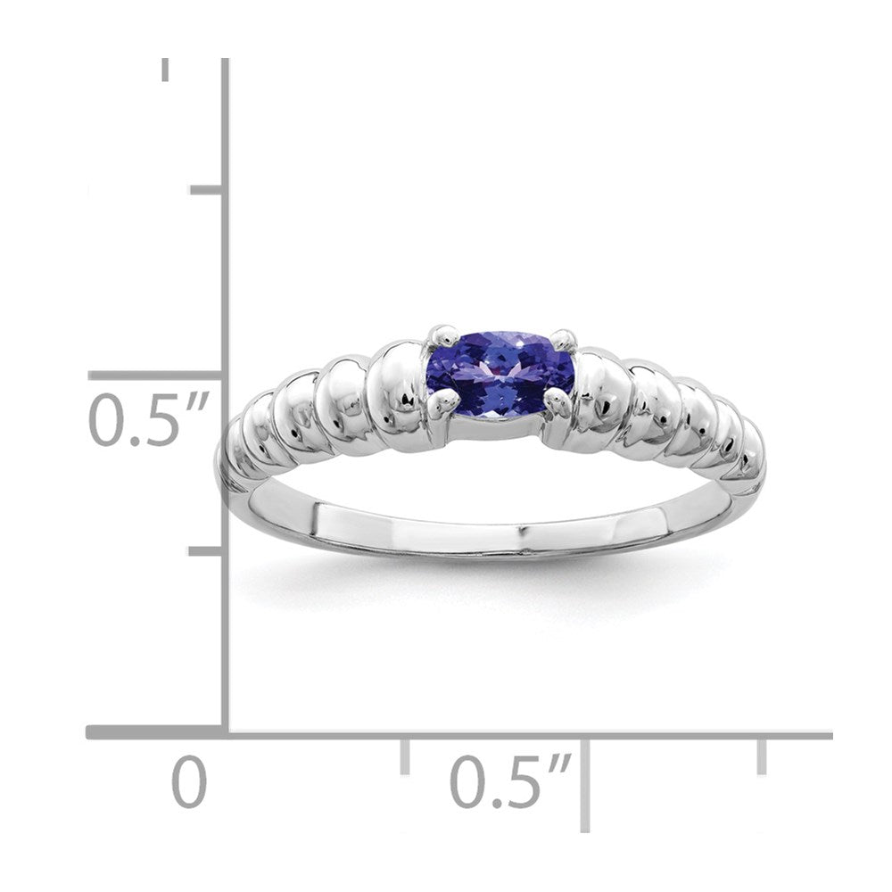 14K White Gold 5X3mm Oval Tanzanite Ring