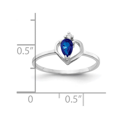 14k White Gold 5x3mm Pear Sapphire VS Real Diamond ring