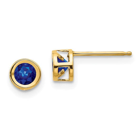 14K Yellow Gold Sapphire Earrings September