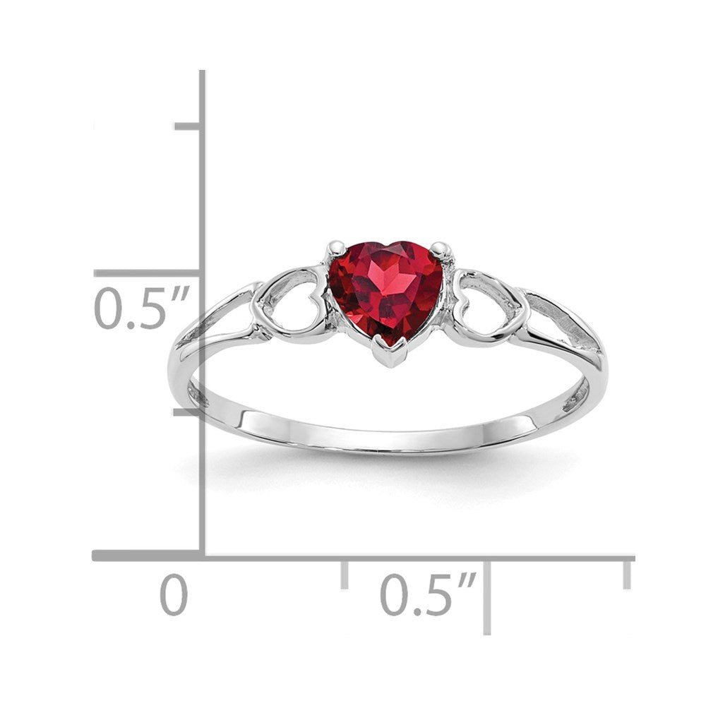 14K White Gold Garnet Birthstone Ring