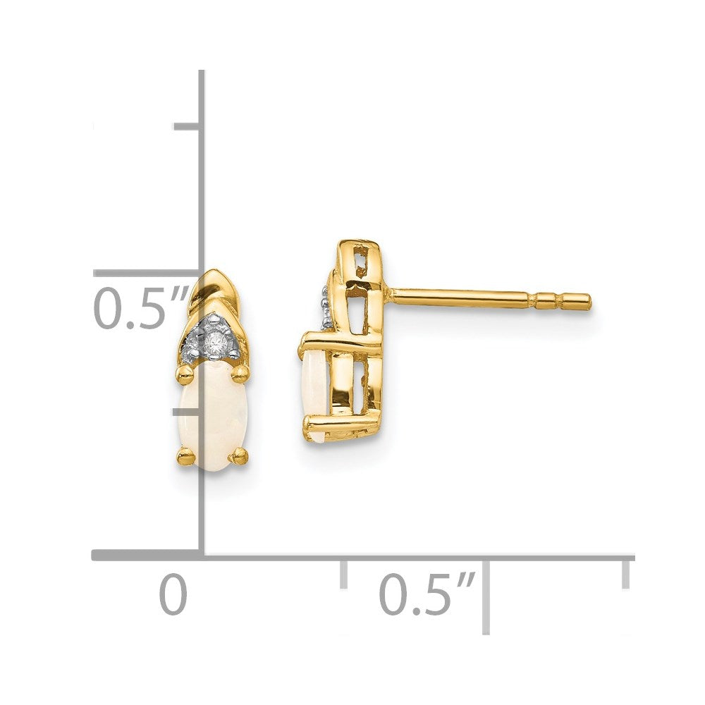 14K Diamond and Opal Earrings