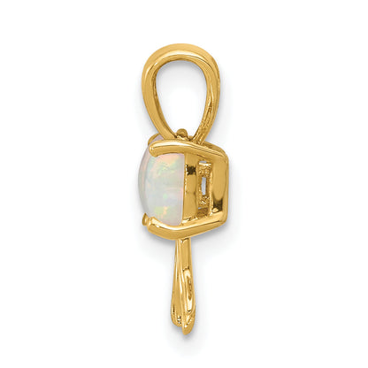 14k Yellow Gold 14k Gold Polished Created Opal Bow Pendant