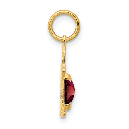 14k Yellow Gold 14K Boy 6x4 Oval Genuine Garnet-January