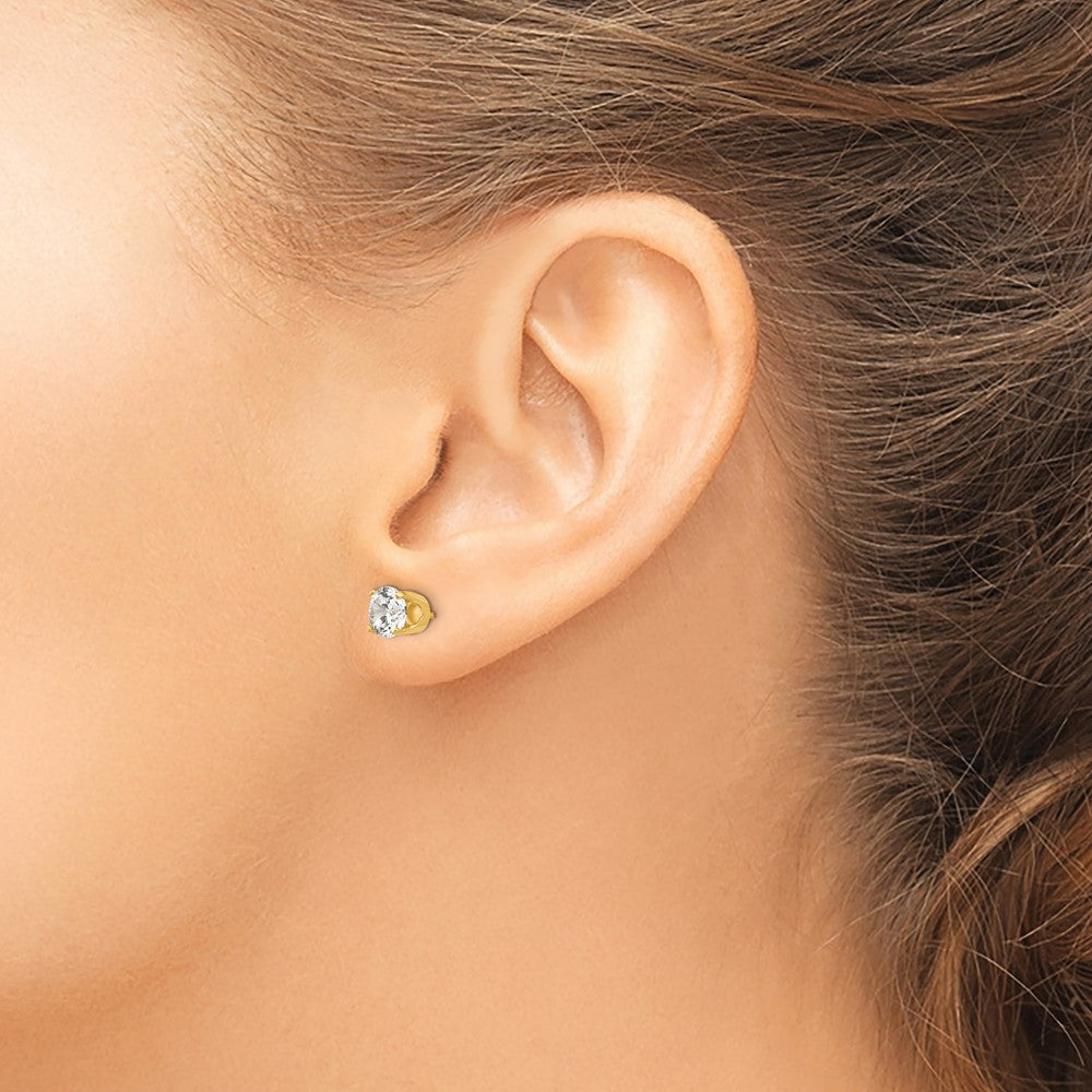 14k Yellow Gold 5.75mm CZ stud earrings